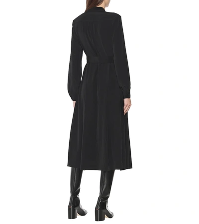 Shop Co Stretch-crêpe Midi Shirt Dress In Black