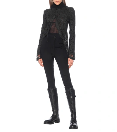 Shop Ann Demeulemeester Lace-up Leather Knee-high Boots In Black