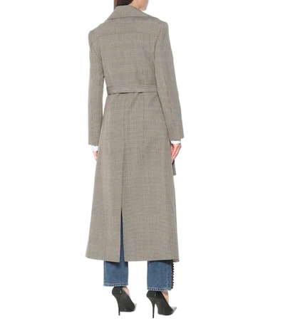 Shop Y/project Checked Virgin Wool Coat In Grey