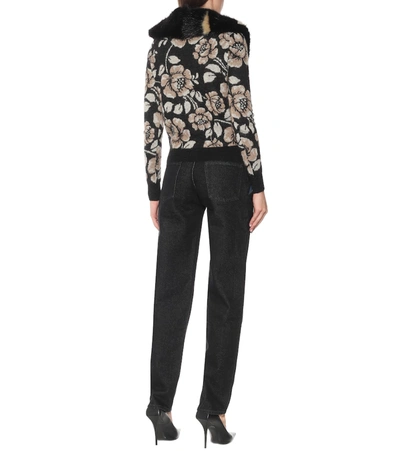 Shop Y/project Floral Mohair-blend Cardigan In Black