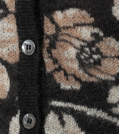 Shop Y/project Floral Mohair-blend Cardigan In Black