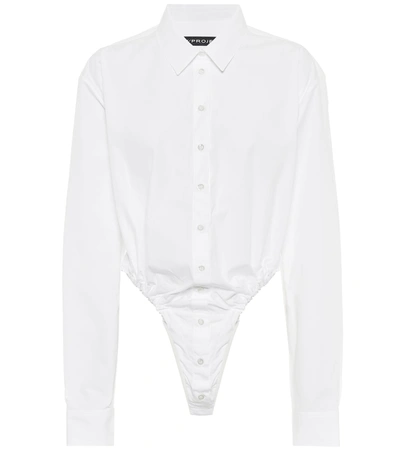 Shop Y/project Cotton-poplin Bodysuit In White