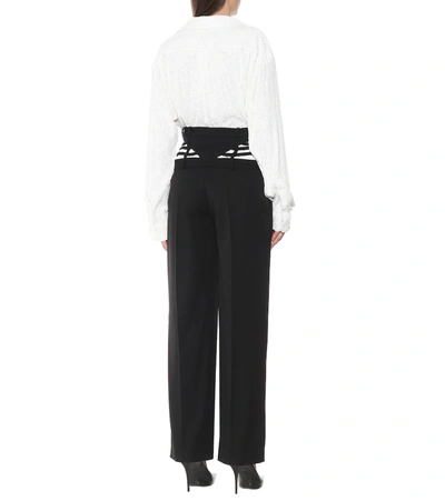 Shop Y/project High-rise Straight Wool Pants In Black