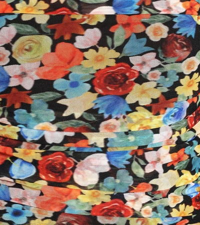 Shop Ganni Floral Midi Dress In Multicoloured