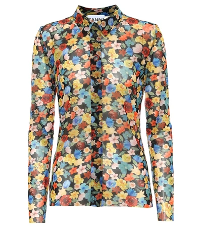 Shop Ganni Floral Shirt In Multicoloured