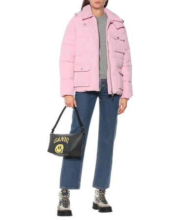 Shop Ganni Puffer Jacket In Pink