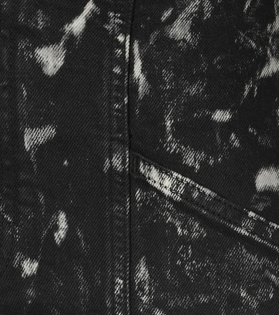Shop Stella Mccartney Galaxy Printed High-rise Cropped Jeans In Black