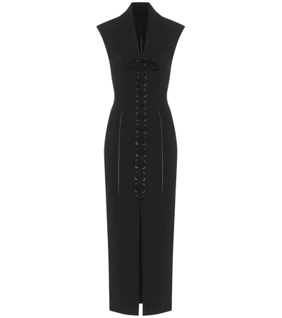 Shop Alaïa Stretch-wool Jersey Midi Dress In Black