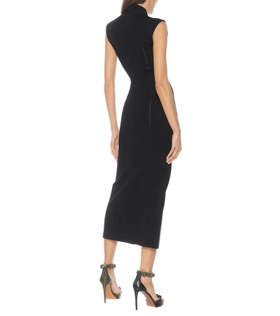 Shop Alaïa Stretch-wool Jersey Midi Dress In Black