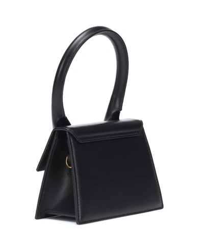 Shop Jacquemus Le Chiquito Moyen Leather Tote Bag In Black