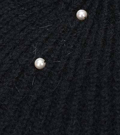 Shop Jennifer Behr Coco Embellished Wool Beret In Black