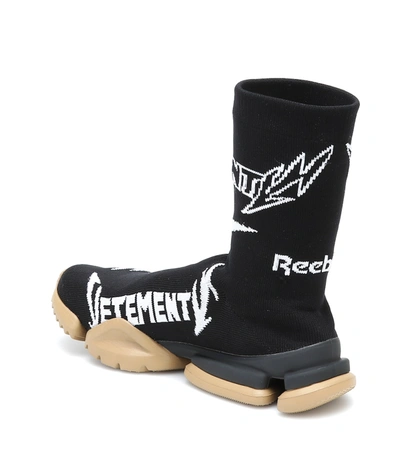 Shop Vetements X Reebok Metal Sock Runner Sneakers In Black