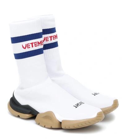 Shop Vetements X Reebok Classic Sock Runner Sneakers In White