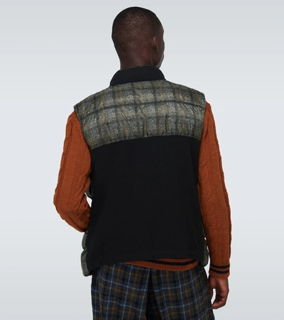 Undercover Checked Padded Vest In Multicoloured