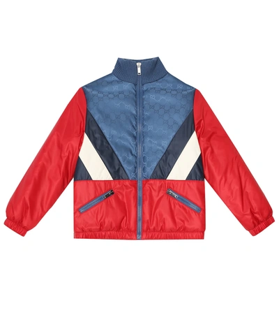 Shop Gucci Chevron Padded Jacket In Multicoloured
