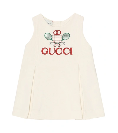 Shop Gucci Baby Cotton Dress In White