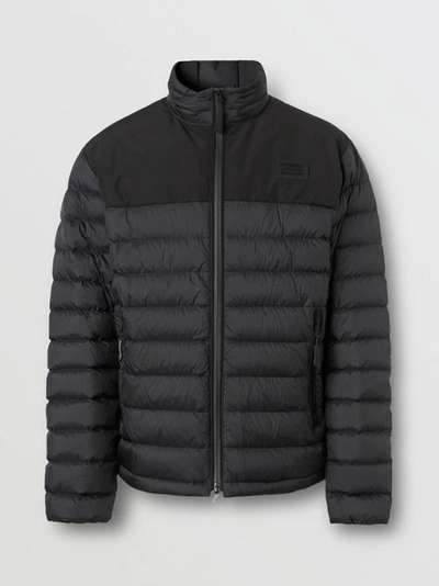Shop Burberry Logo Appliqué Lightweight Puffer Jacket In Black