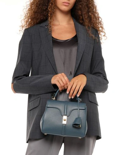 Shop Celine Handbag In Slate Blue