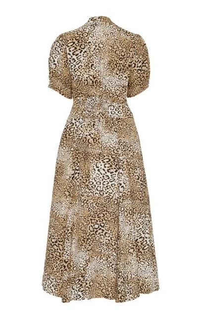 Shop Faithfull The Brand Meadows Leopard-print Crepe Midi Dress In Animal