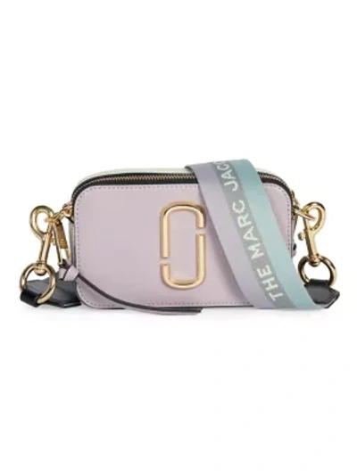Shop Marc Jacobs The Snapshot Coated Leather Camera Bag In Dusty Lilac