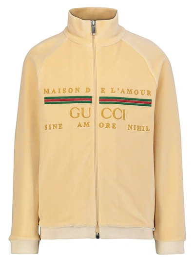 Shop Gucci Kids Sweat Jacket For Unisex In Beige