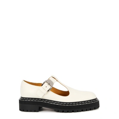 Shop Proenza Schouler Off-white Leather Mary Jane Shoes