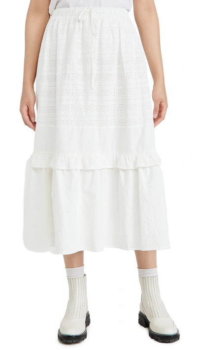 Shop Meadows Bloom Skirt Midi In White