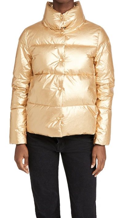Shop Add Down Jacket In Gold Metal