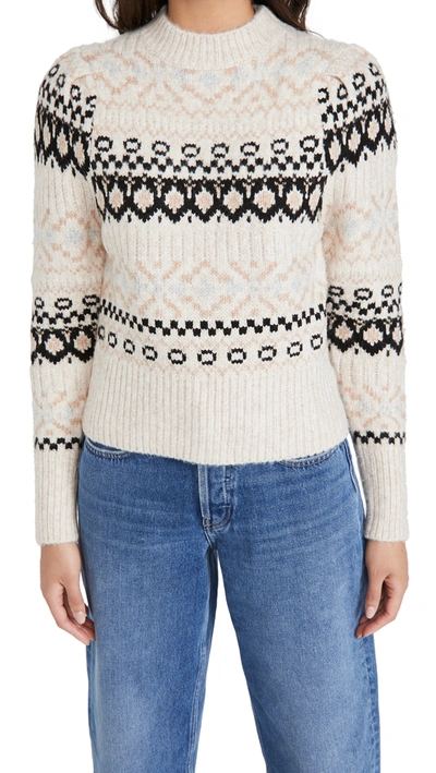 Shop Astr Maria Sweater In Ivory Black Multi