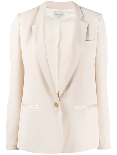 Shop Forte Forte Single-breasted Tailored Blazer In Neutrals