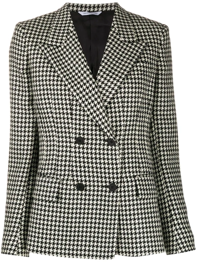 Shop Tonello Houndstooth Double-breased Jacket In Black