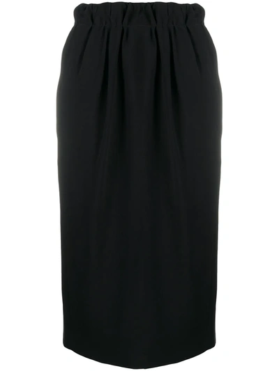 Shop N°21 Elasticated High-waist Midi Skirt In Black