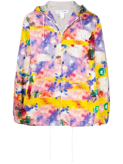 Shop Comme Des Garçons Shirt Tie-dye Drawstring Hoodie In Yellow