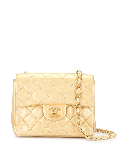 Pre-owned Chanel 2002 Classic Flap Crossbody Bag In Gold