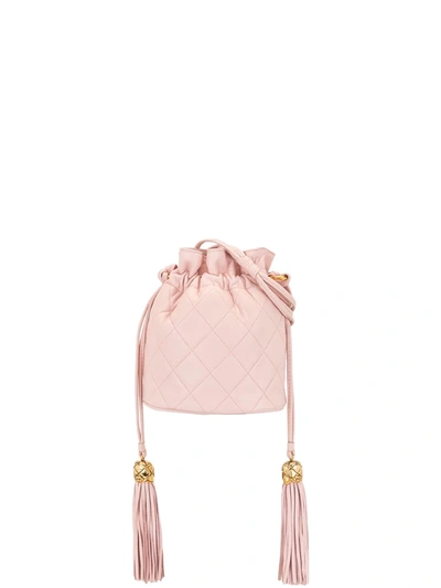 Pre-owned Chanel 1990 Drawstring Tassels Crossbody Bag In Pink
