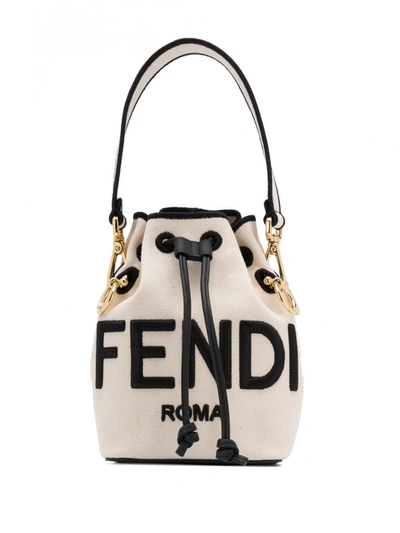 Shop Fendi Mon Tresor Mini Leather Bucket Bag In Black