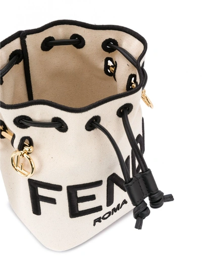 Shop Fendi Mon Tresor Mini Leather Bucket Bag In Black