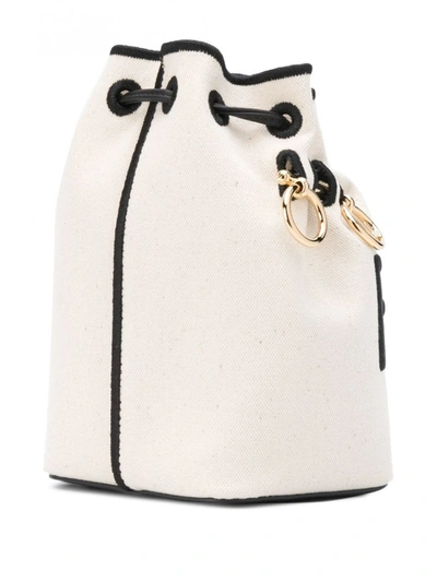 Fendi Mon Trésor Mini Leather-trimmed Canvas Bucket Bag in Black