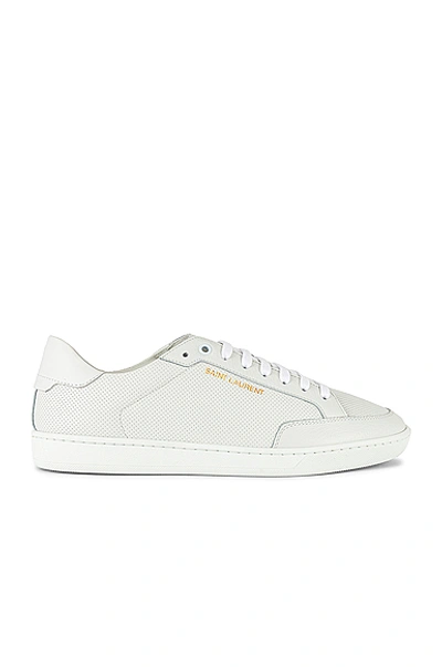 Saint Laurent Low-top Leather Sneakers Round Toe
