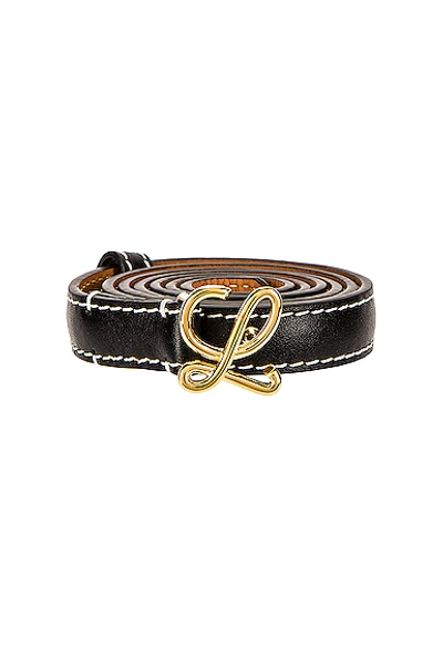 Shop Loewe L Buckle Belt In Black & Gold