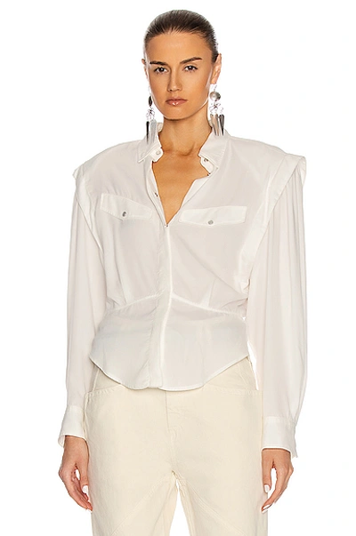 Shop Isabel Marant Nalki Shirt In White