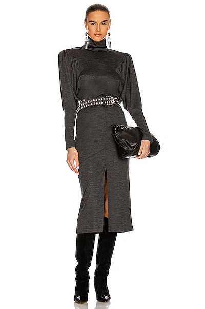 Shop Isabel Marant Genia Dress In Anthracite