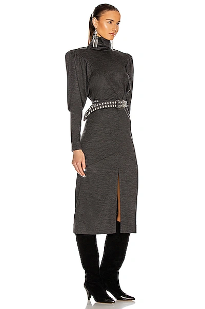 Shop Isabel Marant Genia Dress In Anthracite