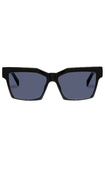Shop Le Specs Azzurra In Black & Smoke