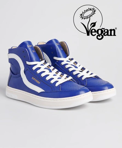 Shop Superdry Men's Vegan Basket Lux Trainers Dark Blue / Ultramarine/white