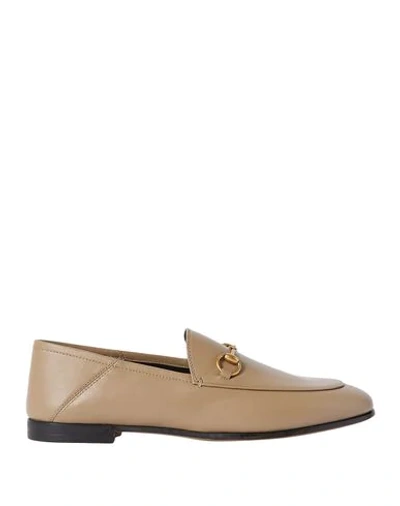 Shop Gucci Loafers In Khaki