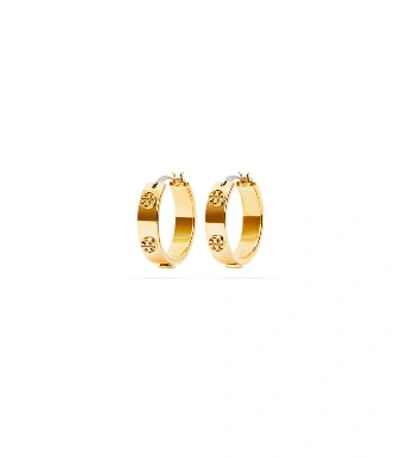Shop Tory Burch Small Miller Stud Huggie Earring In Tory Gold