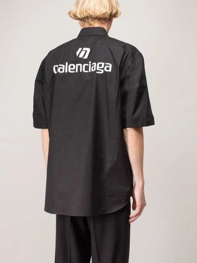 Shop Balenciaga Shortsleeve Logo Shirt Black