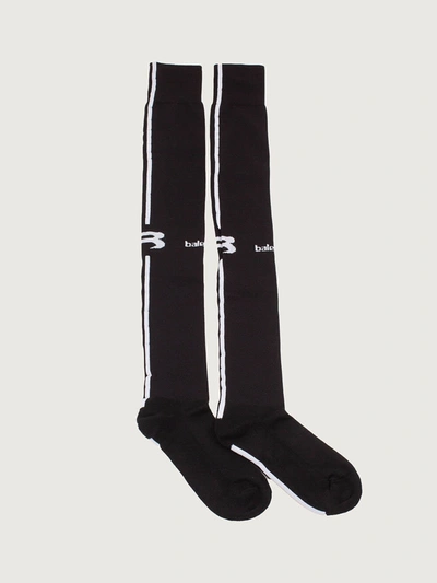 Shop Balenciaga High Soccer Socks In Black