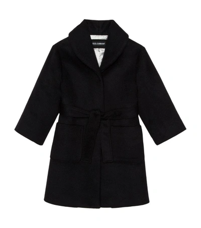 Shop Dolce & Gabbana Kids Virgin Wool Belted Coat (4-6 Years) In Multi